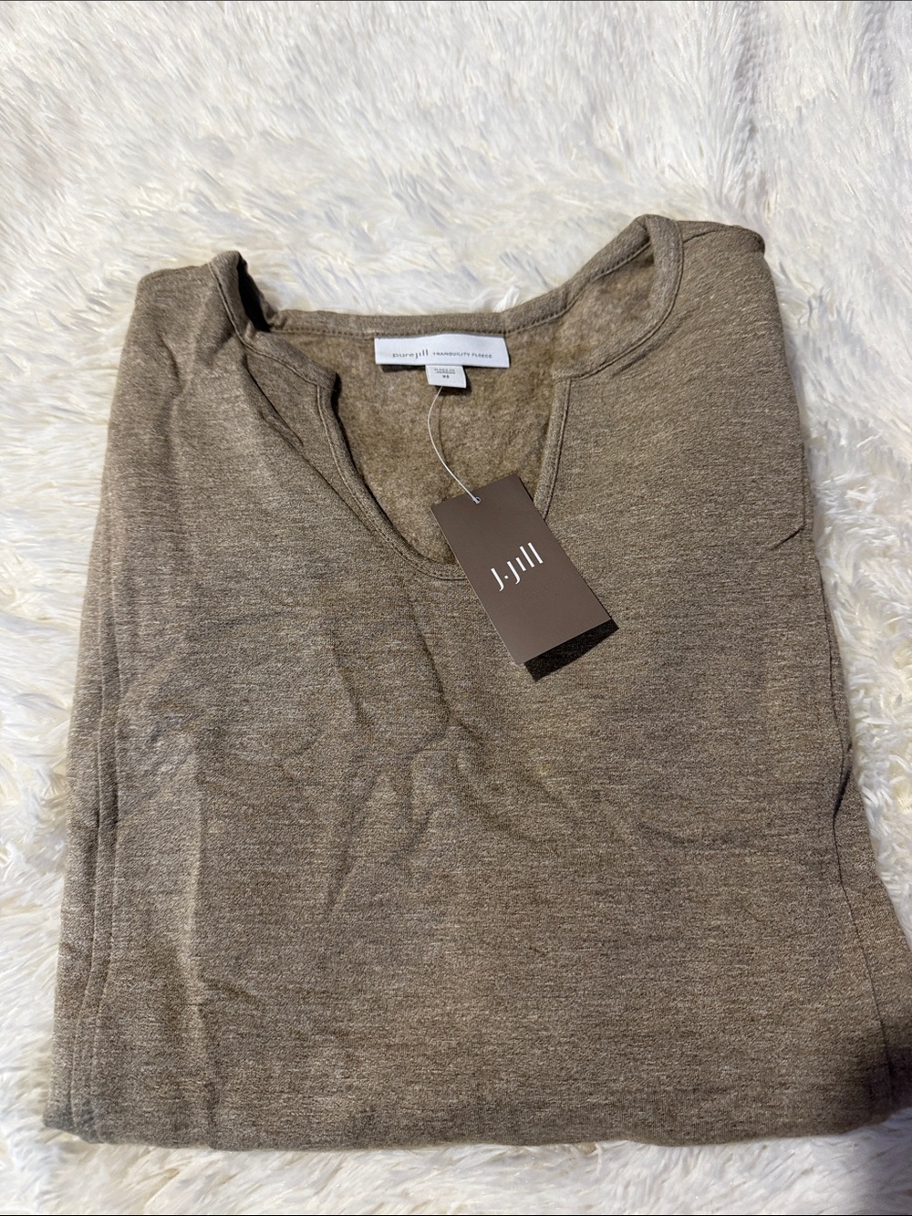 Caslon V-Neck Sweater - Taupe Brown